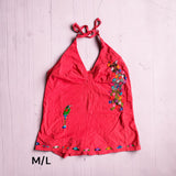 Halter Embroidered Top made in El Salvador-Blusa/Camisa hecha en El Salvador