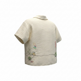 Minimalist Relaxed Embroidered Top made in El Salvador-Blusa/Camisa hecha en El Salvador