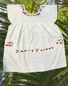 XL Multi Color Traditional Embroidered Dress from El Salvador-Vestido