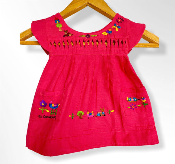 Size 0-6 mths #1 Colorful Traditional Embroidered Dress from El Salvador