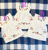 Size 2: 18-24 Months Embroidered Dress Rainbow Colors - Vestidito con bordado multi colores