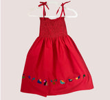 Size 4 Tube Top Traditional Embroidered Dress from El Salvador