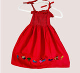 Size 2 Tube Top Traditional Embroidered Dress from El Salvador